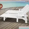 Camp Furniture Outdoor Patio Chaise Lounger Solid Leisure Folding Lying Bed Indoor Long Chair Sun Loungers White Drop Delivery Sport Dhunq