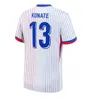 2024 2025 Camisa de futebol francesa Benzema Giroud MBAPPE GRIEZMANN SALIBA PAVARD KANTE Maillot de Foot Equipe Away Jersey Camisa de futebol Home Player Mulheres Homens Crianças Kit