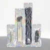 Resealable lip gloss jewelry cosmetics sample bag laser yin-yang dazzling hanging hole self sealing bag data cable watch strip sealing bag TH10