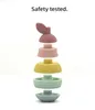 Sorting Nesting Stacking toys Stacked fruit shaped silicone educational without bisphenol A cute apple pear design suitable for childrens brain development 24323