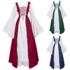 Casual jurken Middeleeuwse vintage damesjurk Retrostijl trompetmouwen Lange prinses Cosplay Vloerlengte Grote maten gotische kleding