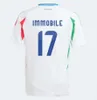 2024 Italys soccer jerseys Italian jersey SCAMACCA IMMOBILE CHIESA football shirts RASPADORI JORGINHO BARELLA BASTONI VERRATTI italiana Euro Cup national team