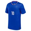 2024 25 Fan Player Jersey de football français Benzema Giroud MBAPPE GRIEZMANN Saliba Pavard Kanté Maillot de Foot Equipe Away Kids Kit Jersey Football Shirt Home Femmes S-4XL