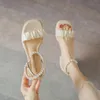 Mingman Women's Shoes Sandals 1798-3 Fashion Straight Line مع الكعب الكثيف الشفافة عالية الكعب الصنادل على الطراز الفرنسي للسيدات