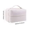 pu Leather Travel Makeup Bag with Handle and Pockets Zipper Closure Waterproof Large Capacity for Toiletries Accories Brushes F5S1#