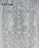 Hire Lnyer Scalloped Neck Long Sleeve Lace Up Back Sparkly Beads Crystal Sequins Shiny Plus Size A-Line Wedding Dresses