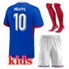 Ny 2024 2025 Franska fotbollströjor Kids Football Kits 24 25 Herr Mbappe Benzema Griezmann Giroud Football Jersey Shirt Uniform Maillot Foot