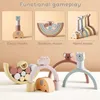 Sorting Nesting Stacking toys 1 set of wooden rainbow stacking blocks elephant balance educational activities kindergarten birthday gifts 24323