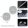 Brincos Seasky Pure 925 Prata Moissanite Square Studs 0.4ct D Cor Espumante VVS1 Partido Brinco de Diamante para Jóias Finas