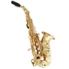 YWPL Pequeno Saxofone Curvo Vento Infantil Adulto Dual-purpose High pitch Bb Soprano Bend Profissional Curvo Bell Saxe Instrumento Musical Sax Saxofone