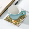 Tapis de Table sous-verres en céramique à motif Tropical (carrés), support de tasse à café pour ensemble de boissons, fournitures de cuisine mignonnes