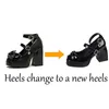 Черные туфли Лолиты в стиле панк, готики, женские осенние туфли-лодочки на массивной платформе и высоком каблуке, женские туфли больших размеров 43 с ремешками на щиколотке Y2K 240307