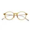 Lunettes optiques pour hommes femmes rétro designer M2061 lunettes de feuille de mode monture en titane élasticité détaillée style rond plaque de lentille anti-lumière bleue avec boîte