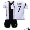 Jerseys 23 Allemagne Home Jersey No. 13 Mler 19 Sane 7 Haverz 8 Kroos Costume de football Set Drop Livraison Bébé Enfants Vêtements de maternité Enfant Otcms