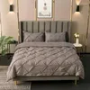 Bedding Sets Luxury Pinch Pleat Set Cotton King Size Bedroom Comforter Super Soft Bedcloths Duvet Cover 3 Pcs With Pillowcase