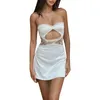 Vestidos casuais mulheres Y2K Strapless Tube Mini Dress