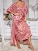 Werkjurken Hemdje voor dames Pyjama's, jassen 2024 Hoogwaardige elegante ijszijde-huiskledingsets