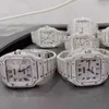 Custom Luxury Men Watches Iced Moissanite Diamonds Bekijk automatische instelling Hip Hop Stijlvolle arbeidskosten voor elke diamant