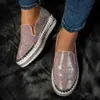 Scarpe casual LazySeal Luxury Donna Appartamenti Strass Bling Piattaforma da cucire Mocassini Slip on Cucito Scarpe casual moda superficiale Calzature da donna T240323