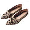 Casual Shoes Leopard Weave Pointy Toe Flats Single Shallow Boat Soft Soled Slip On Plus Size 40 Gravida Women Loafers