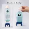 Sorting Nesting Stacking toys Baby silicone building blocks rocket stacking puzzle games food grade dental astronaut DIY 24323