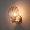 Wall Lamp Creative Modern Glass Bedside Lustre Sconce Light For Bedroom Copper LED Lights Living Room Dining Kitchen