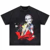 Herren-T-Shirts 2024 Harajuku-Baumwoll-T-Shirt Hip Hop Extra großes Herren- und Damen-Roboter-Grafikdruck-T-Shirt Herren-Harajuku-Straßenkleidungs-T-Shirt J240322