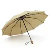 Parasol stały drewniany uchwyt fold parasol deszczowy Kobiety sprawy biznesowe Mężczyzna Zwięzły kolor Sunny Parasol Clephan Drop dostawa home ogard otozh clephan