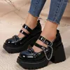 SURES BUTS Platforma High Heels Marie Janes Chunky Chunky Women 2024 Autumn Designer Punk Mjeres Para Zapatos Pumps