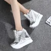 Klassieke Dames Mesh Platform Sneakers Trainers Witte Schoenen Hoge Hakken Wiggen Outdoor Ademend Casual Vrouw 240313