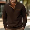 Men's Hoodies Men Corduroy Sweatshirt Stand Collar With Contrast Color Pocket Tee Shirt 3d Patchwork Winter Sweater