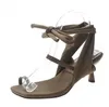 Women's high-heeled sandals solid suede strap sandals lace-up high heels summer women's stilettos Wedding Party High Heels