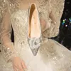 Dress Shoes Butterfly Wedding Main Rhinestone Crystal Bridal Mitzvah High Heels 2024 Tacones Mujer Women