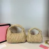 Women's Miui hobo Designer Cleo bag pink underarm Designer purses clutch shoulder strap tote zipper Crossbody handbag Genuine Leather bags