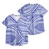 Women's T Shirts Women Short-Sleeved Nursing Uniform Summer Samoa Clothing Tops Tees Print Patterns Polynesian V-Neck