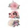 Akcesoria do włosów Baby Floral Clips Sztuczne siatkowe kwiaty Perły Spinki do włosów dla dziewcząt słodkie różane włosy ślub 3pcs/partia upuść dela dhgpi