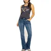 2024 Womens Jeans Slim Fit Sletched Bellbottom Pants Women flare byxor Autumn Winter 240309