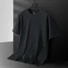 Mens Ice Silk Short Sleeved T-shirt Summer New Youth Comfortable Breathable Quick Drying Sports Elastic Half