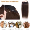 Piece Sego 90G120G Straight Wire Hair Extensions Human Hair Double Fish Line Invisible Wire Hairpiece Natural Hair For Full Head