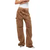 Pantalons pour femmes femmes automne mode longue couleur unie pantalon ample pantalons de survêtement bas droits avec poches