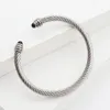 Fashion Edelstahl farbig Zirkon C Form -Twist -Armband für verstellbare Party Luxusarmschmuck Geschenke 240307