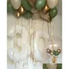 Decoração de festa 26 pcs kit de balão verde oliva com bolas de folha de número branco para crianças aniversário chá de bebê diy home suprimentos drop deliv otejq