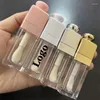 Storage Bottles Arrival 8ml Pink White Silver Big Brush Lipgloss Tubes Containers Custom Logo Lip Gloss Empty Packaging 100pcs