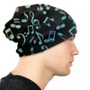 Bérets Aquarelle Mince Skullies Bonnets Casquettes De Mode Pour Hommes Femmes Notes De Musique Ski Bonnet Chapeaux