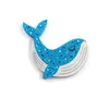 Brooches BH1000-Acrylic Blue Whale Brooch Safe Pin Glitter Acrylic