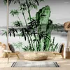 Fonds d'écran amovibles Peel et bâton accepter pour les murs de la chambre bambou vert Nature dessin TV papiers peints décor à la maison panneaux muraux