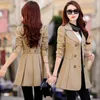 Trenchs de femmes manteaux dame veste formelle élégante double boutonnage avec détails plissés silhouette a-ligne pour le style de bureau chic automne