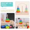 فرز ألعاب التراص التراص Hanoi Tower Rainbow Ring Ring Build Machine Game Set Sensor Toys Learning Early for Children 24323