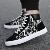 Scarpe autunno studentessa graffiti tela scarpe da uomo skate casual skate tenis maschilino adulto zapatos de hombre sneakers high top