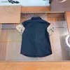 New kids designer clothes Checker splicing design baby shirt Size 110-160 CM high quality Short sleeve girls boys Blouses 24Mar